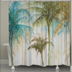 Laural Home Watercolor Palm Trees Shower Curtain